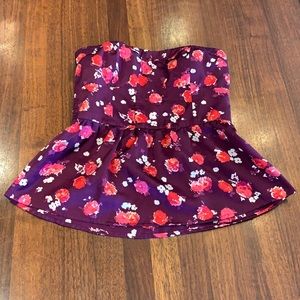 Strapless top - pretty and soft with flowers